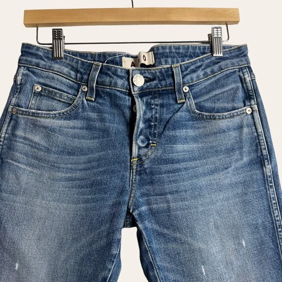 AMO Tomboy Boyfriend Denim Blue Jeans in Dive Bar Size 25 - Picture 3 of 9